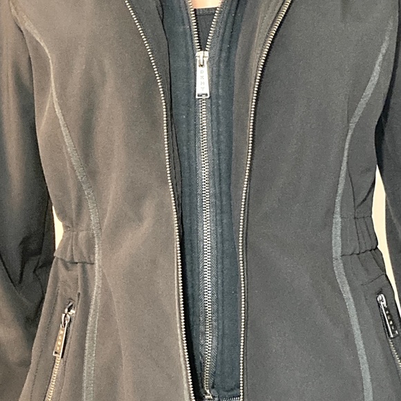 MED•DKNY•DOUBLE HOODED BLACK FUNky COAT• - Picture 12 of 13